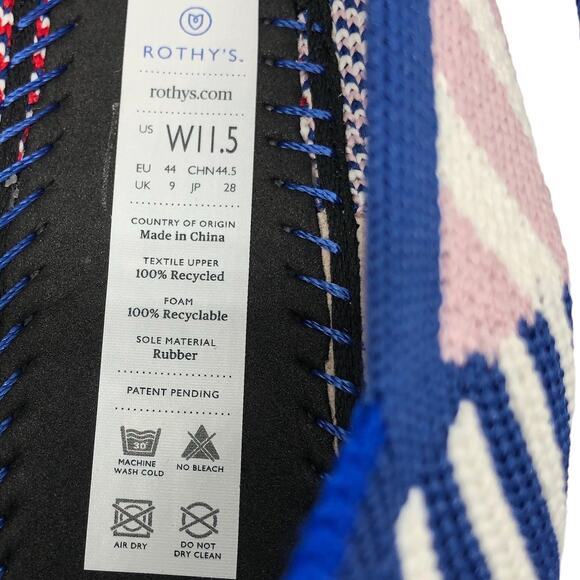 Rothy’s Pink Mixed Stripe Flat Unicorn Women’s Size 11.5 - Picture 9 of 9